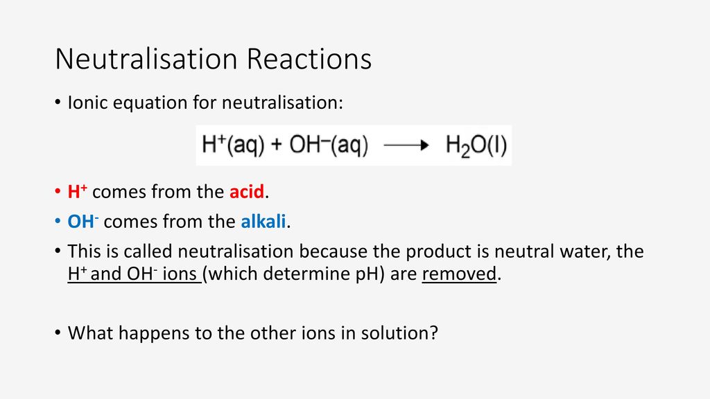 General word equation for neutralization?